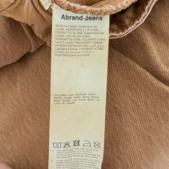 Abrand Carrie Jeans Camel Brown | Women’s Size 24 AU6 High Waist Straight Leg - Picture 10 of 17